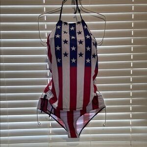 American Flag Halter Swimsuit